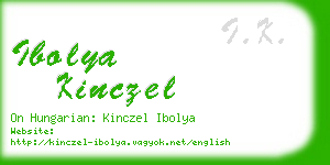 ibolya kinczel business card